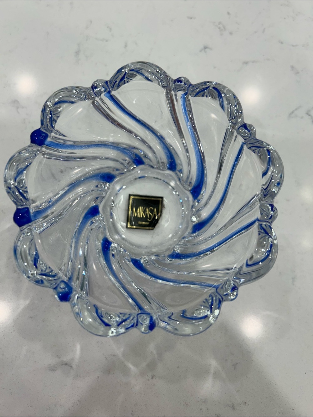 Mikasa Cobalt Peppermint Swirl Bowl